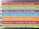 Top 7 non dairy calcium sources by positivemed