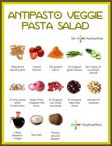 Antipasto veggie pasta salad