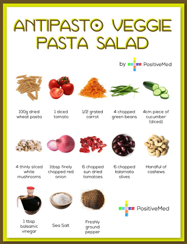 Antipasto veggie pasta salad