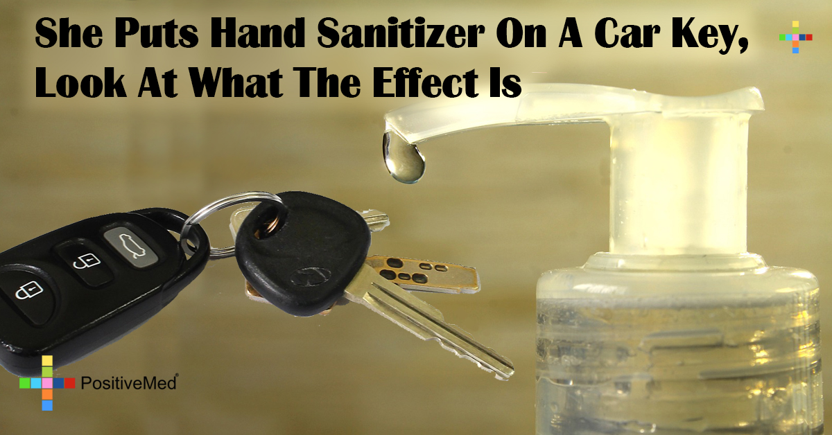 She Puts Hand Sanitizer On A Car Key, Look At What The Effect Is