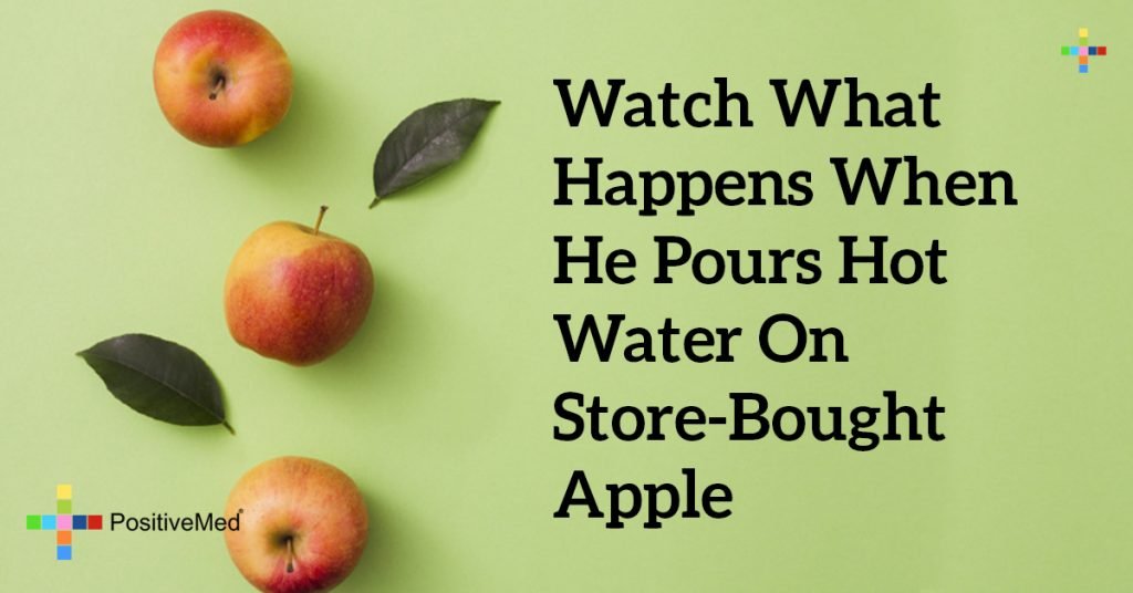 Watch What Happens When He Pours Hot Water On Store-Bought Apple