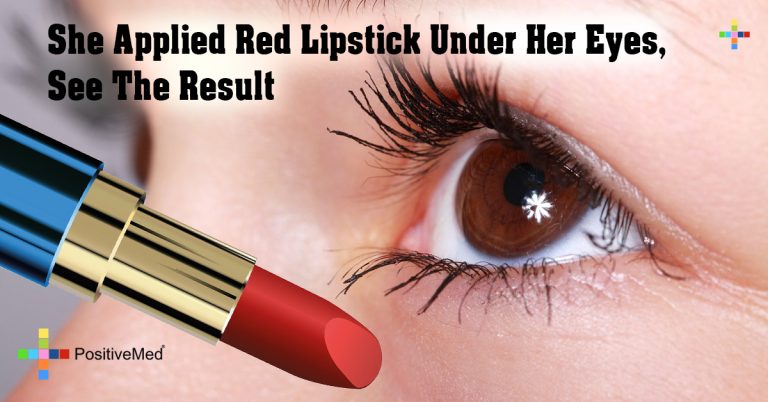 She Applied Red Lipstick Under Her Eyes, See The Result