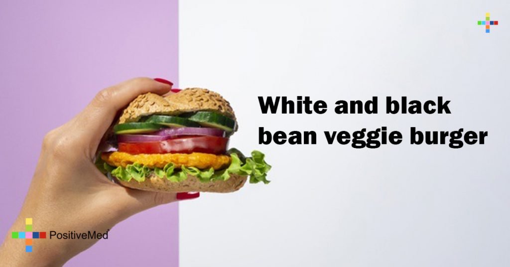 White and black bean veggie burger