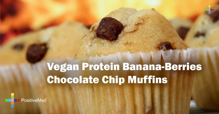 Vegan Protein Banana-Berries Chocolate Chip Muffins