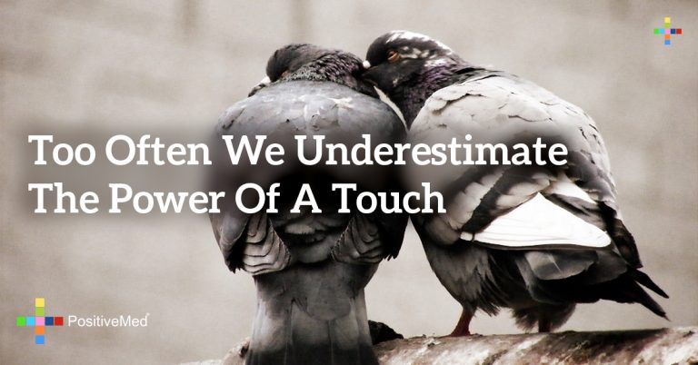 Too often we underestimate the power of a touch Too often we underestimate the power of a touch