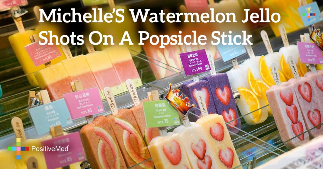 Michelle's Watermelon Jello Shots on a Popsicle Stick PositiveMed